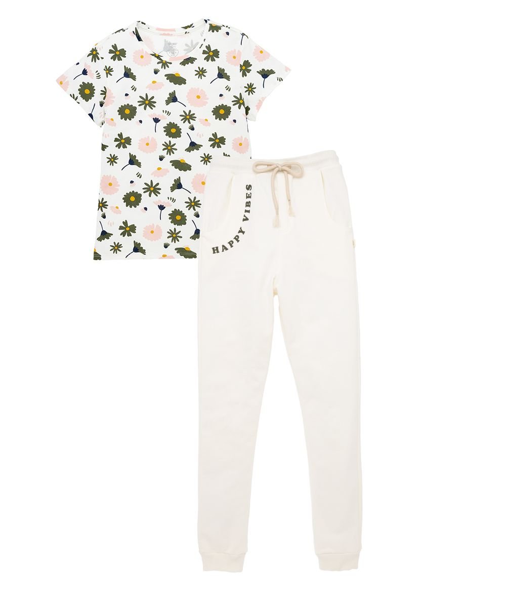 SET SUDADERA Y CAMISETA FLORES OFFCORSS - Magic Babys